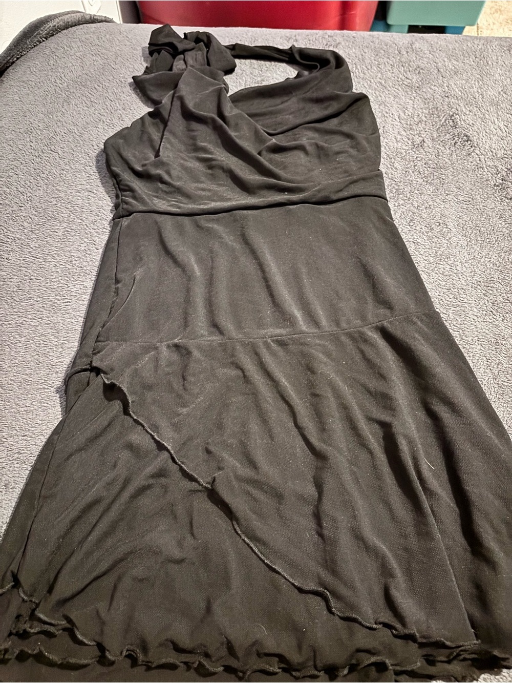 SHEIN Black Halter Layered Dress